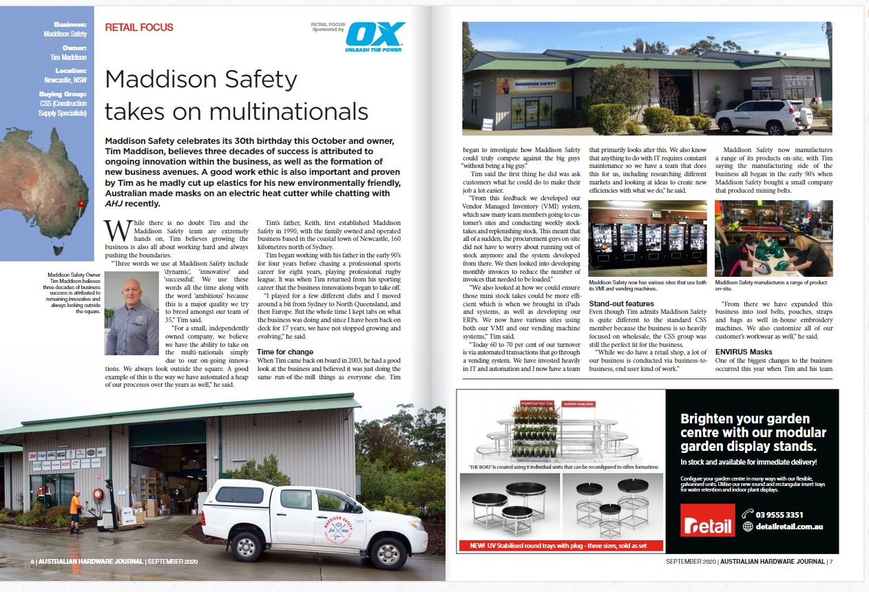 Maddison Safety Feature in The Hardware Journal